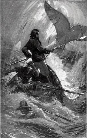 Achab lors de la chasse finale de Moby Dick - Melville